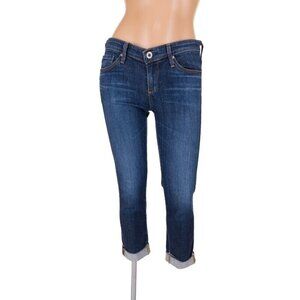 AG Adriano Goldschmied Low-Rise Denim Jeans Size 25 XS Rolled Cuffs